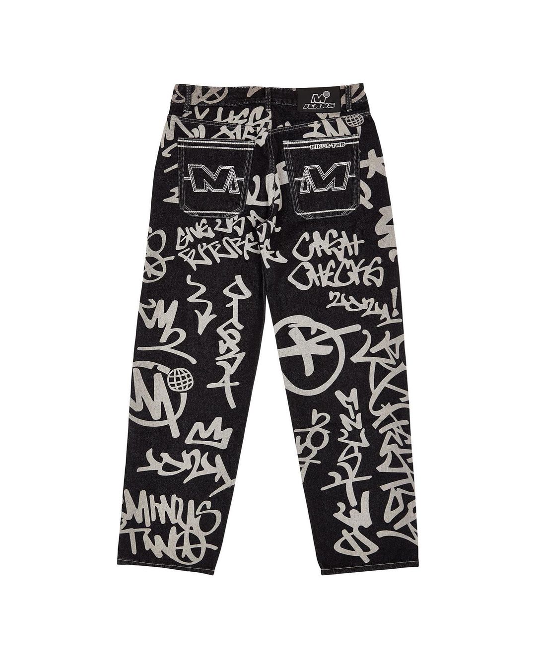 Minus Two Denim Printed  Loose Wide-leg Pants Women's Street Trend Men's Oversized Retro Casual Loose Trousers Baggy Y2k Jeans